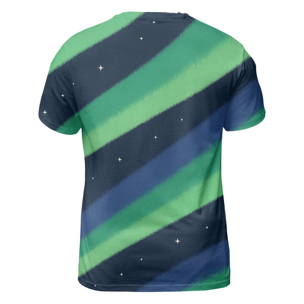 Aurora Curtain Drift artistic all-over print tops