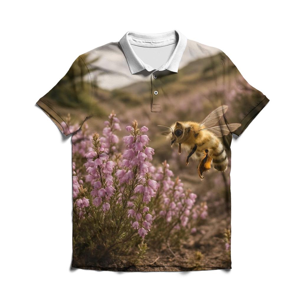 Highland Heather And Bee Forage embroidered polo tops