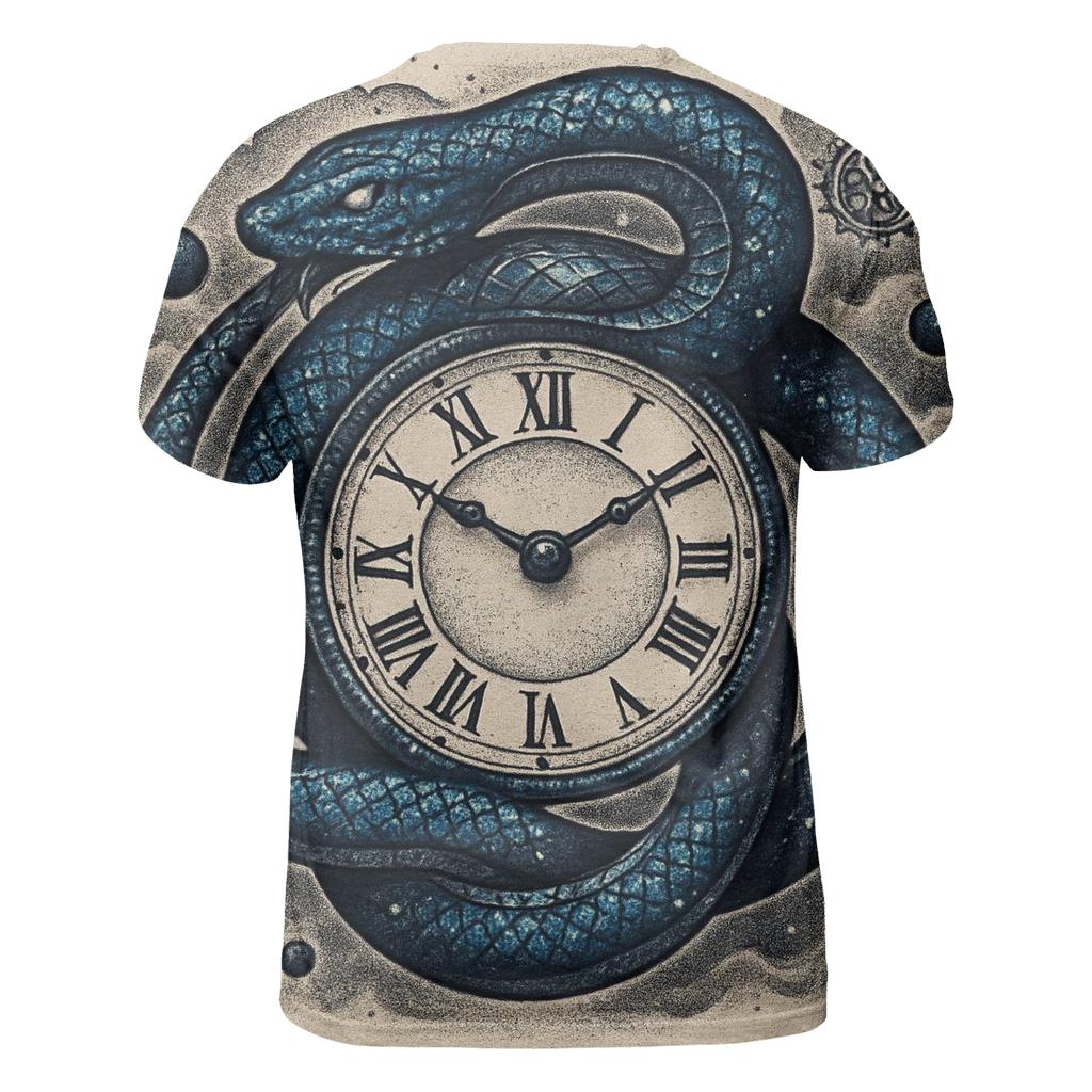 Cosmic Clock Ouroboros trendy printed shirt styles