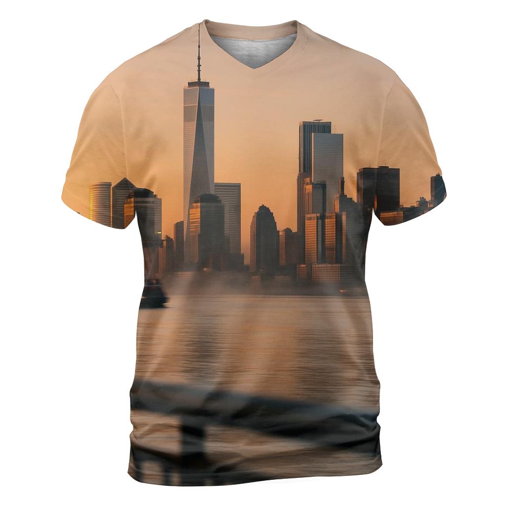 Hudson River Dawn Reflection statement graphic shirts