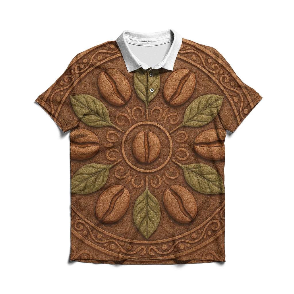 Bean Mandala Pattern casual sports polo shirts