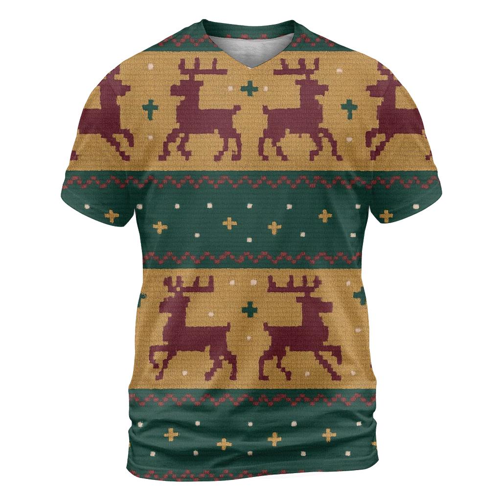 Reindeer Ribbon Carousel Design custom all-over print shirts
