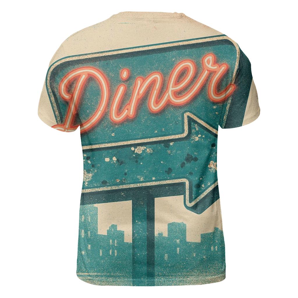 Antique Diner Neon Sign artistic all-over print tops