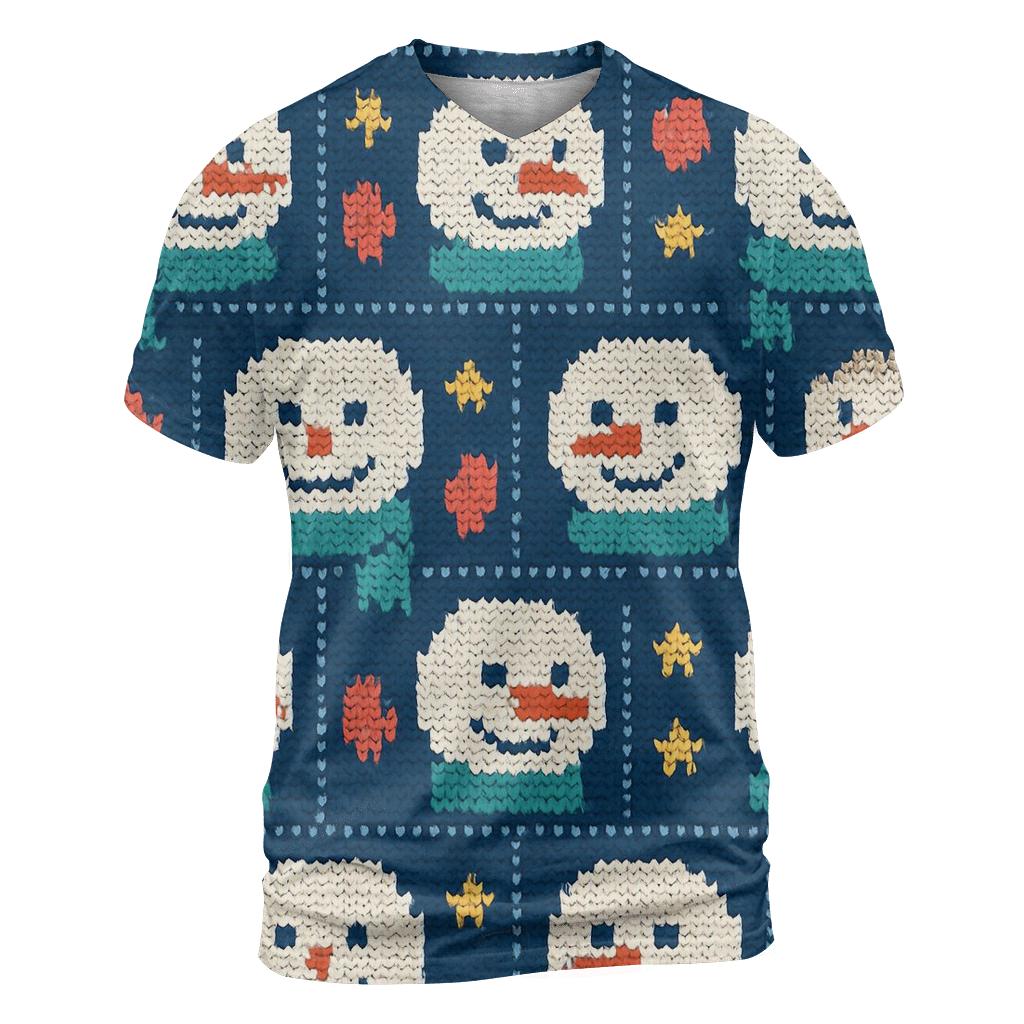 Snowman Scarf Grid Design vibrant all-over design tees
