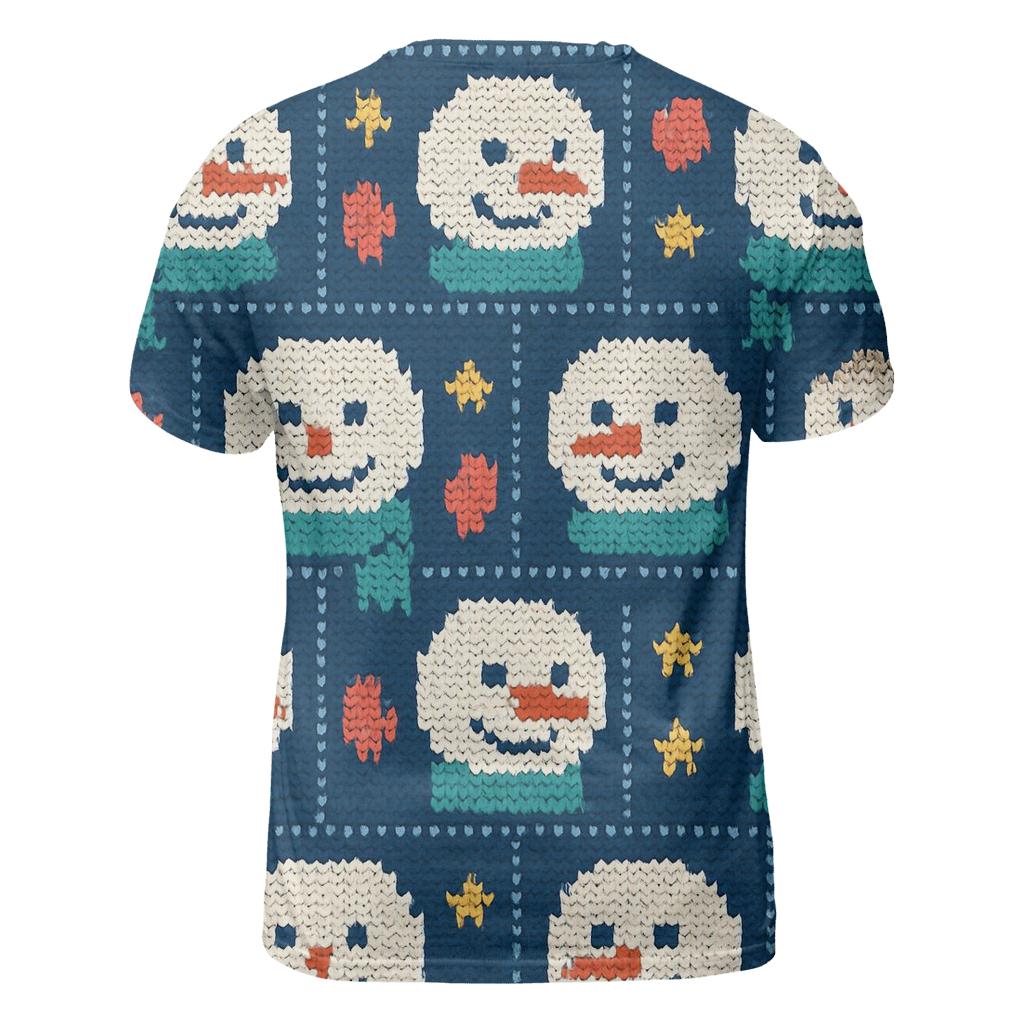Snowman Scarf Grid Design vibrant all-over design tees