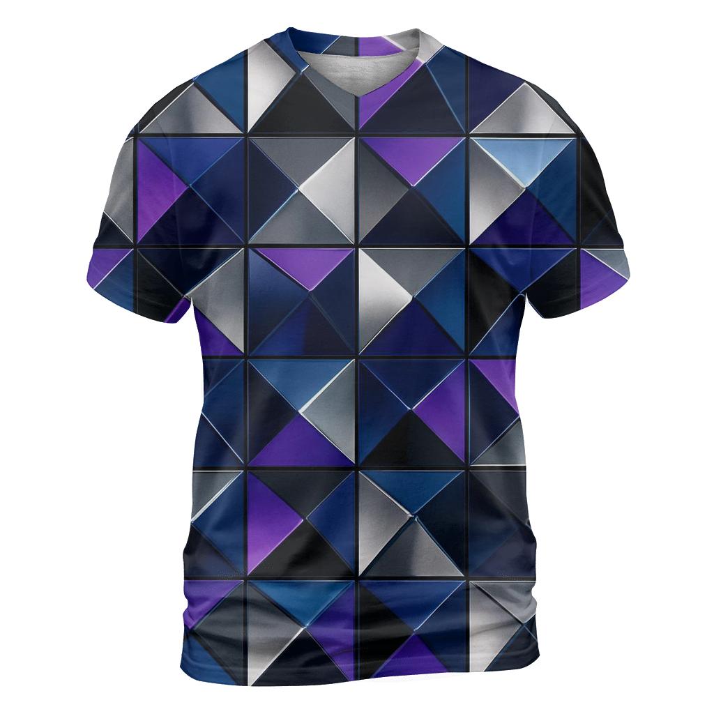 Disco Night Geometry vibrant all-over design tees