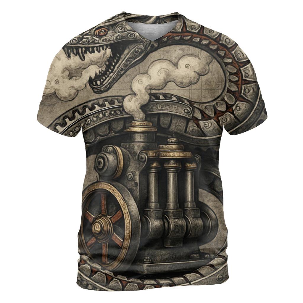 Mechanical Ouroboros Engine unique graphic print tees