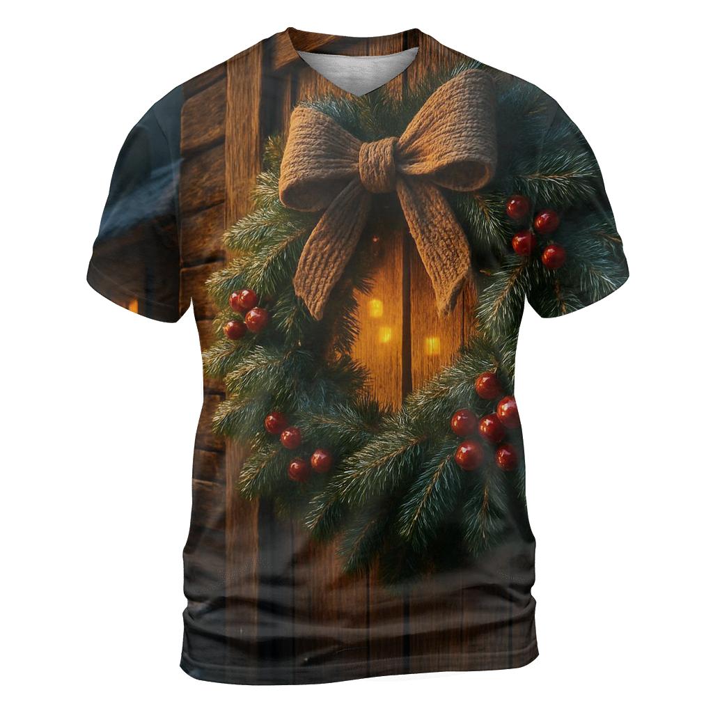 Wreath On The Cabin Door unique graphic print tees
