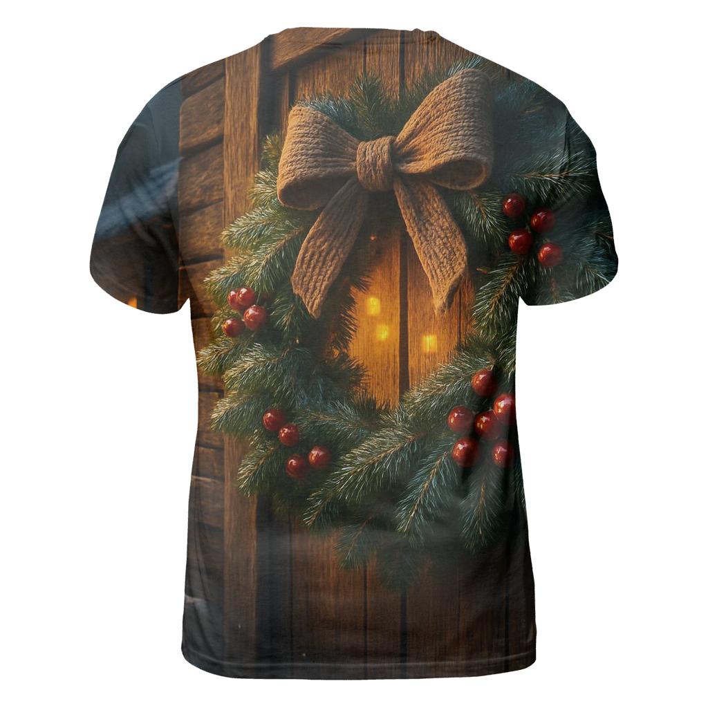 Wreath On The Cabin Door unique graphic print tees