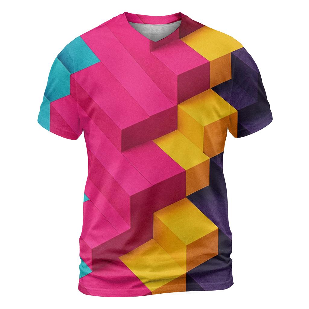 Prismatic Steps creative print fashion shirts