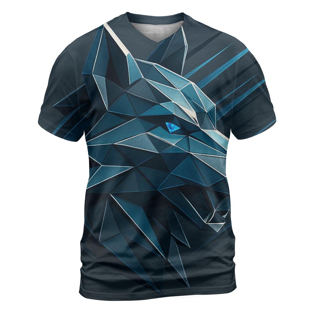 Abstract Geometric Wolf trendy printed shirt styles