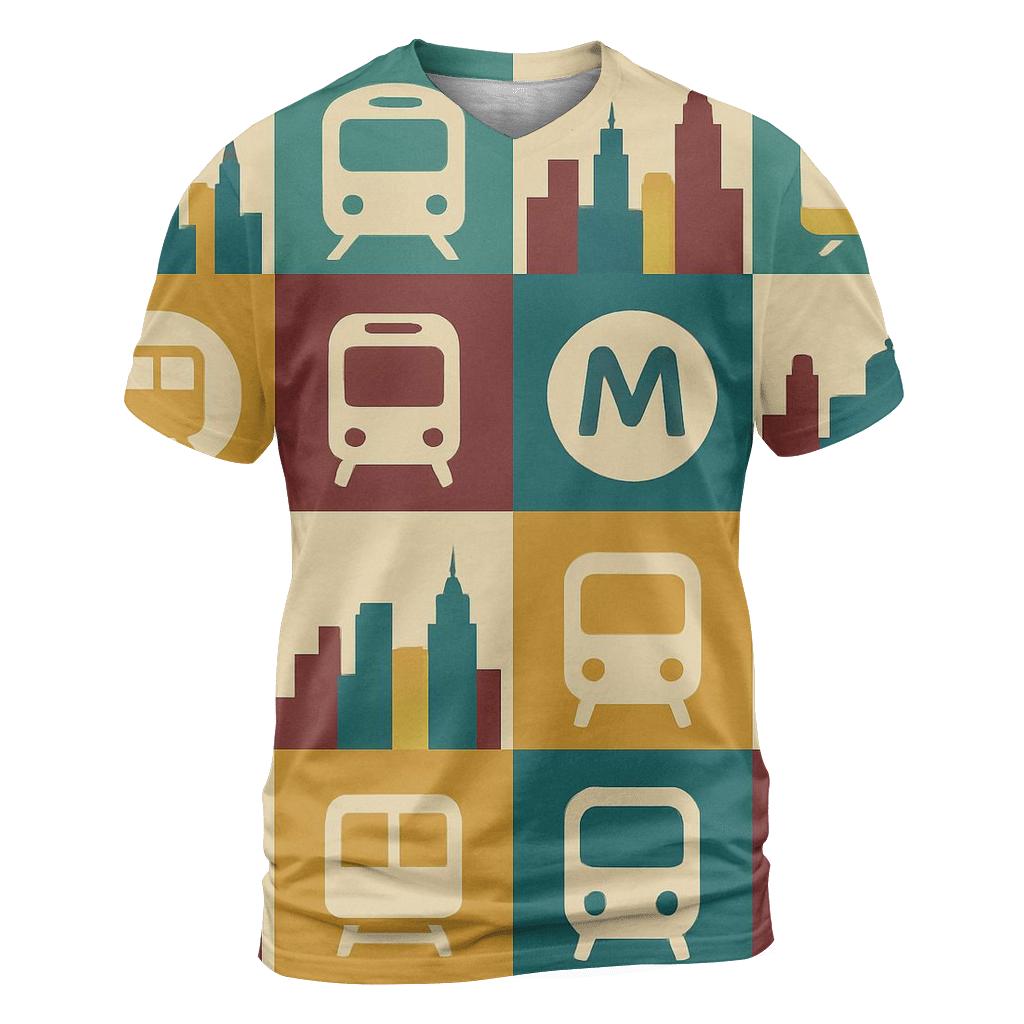 Retro Metro Mosaic trendy printed shirt styles
