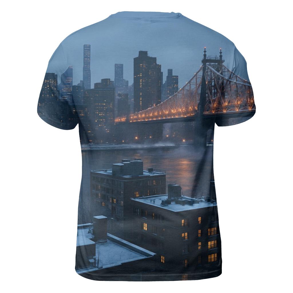 Winter Twilight From Roosevelt Island trendy printed shirt styles