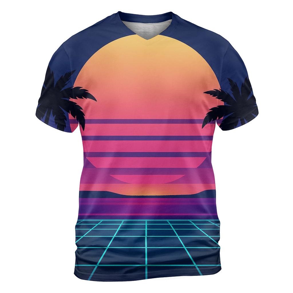 Synthwave Sunset unique graphic print tees