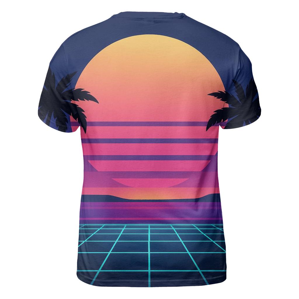 Synthwave Sunset unique graphic print tees