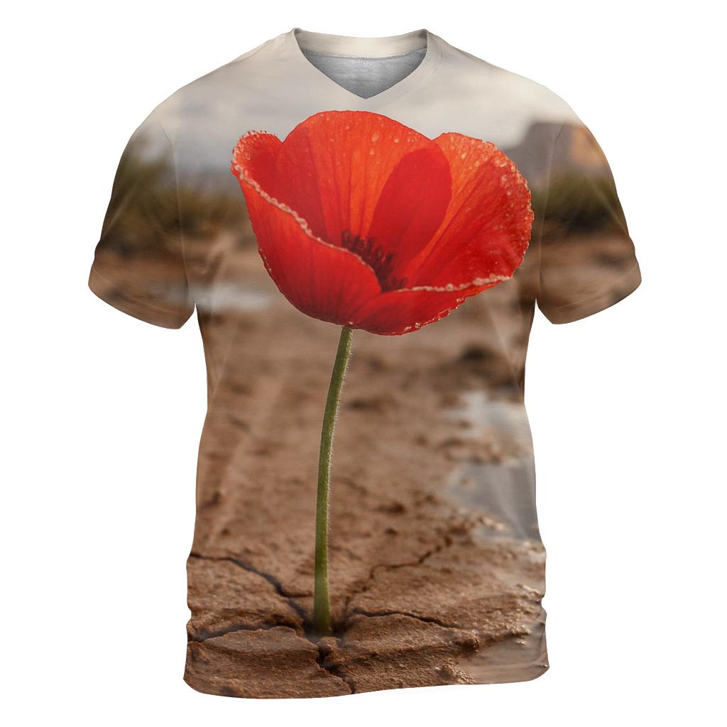 Desert Poppy After Rain custom all-over print shirts