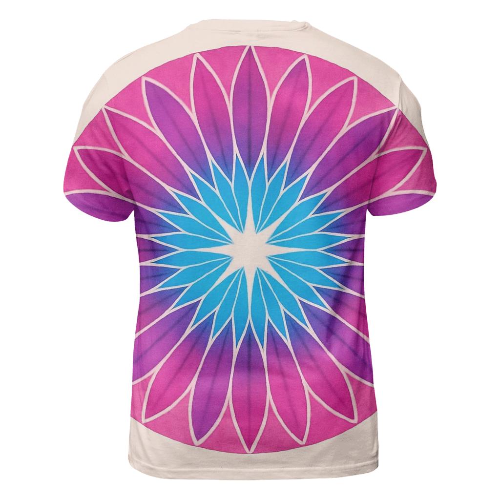 Magenta Mandala Sunburst artistic all-over print tops