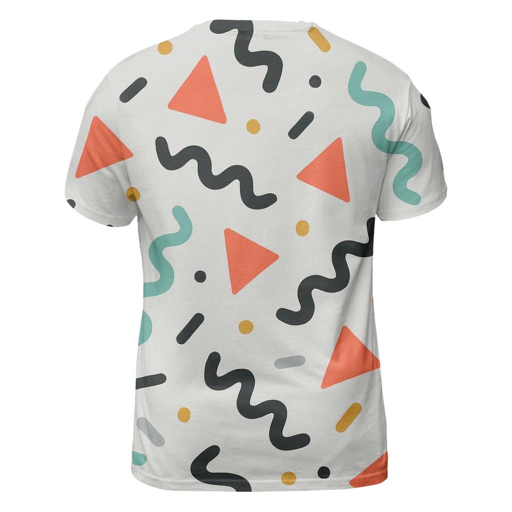 Memphis Night Shuffle vibrant all-over design tees