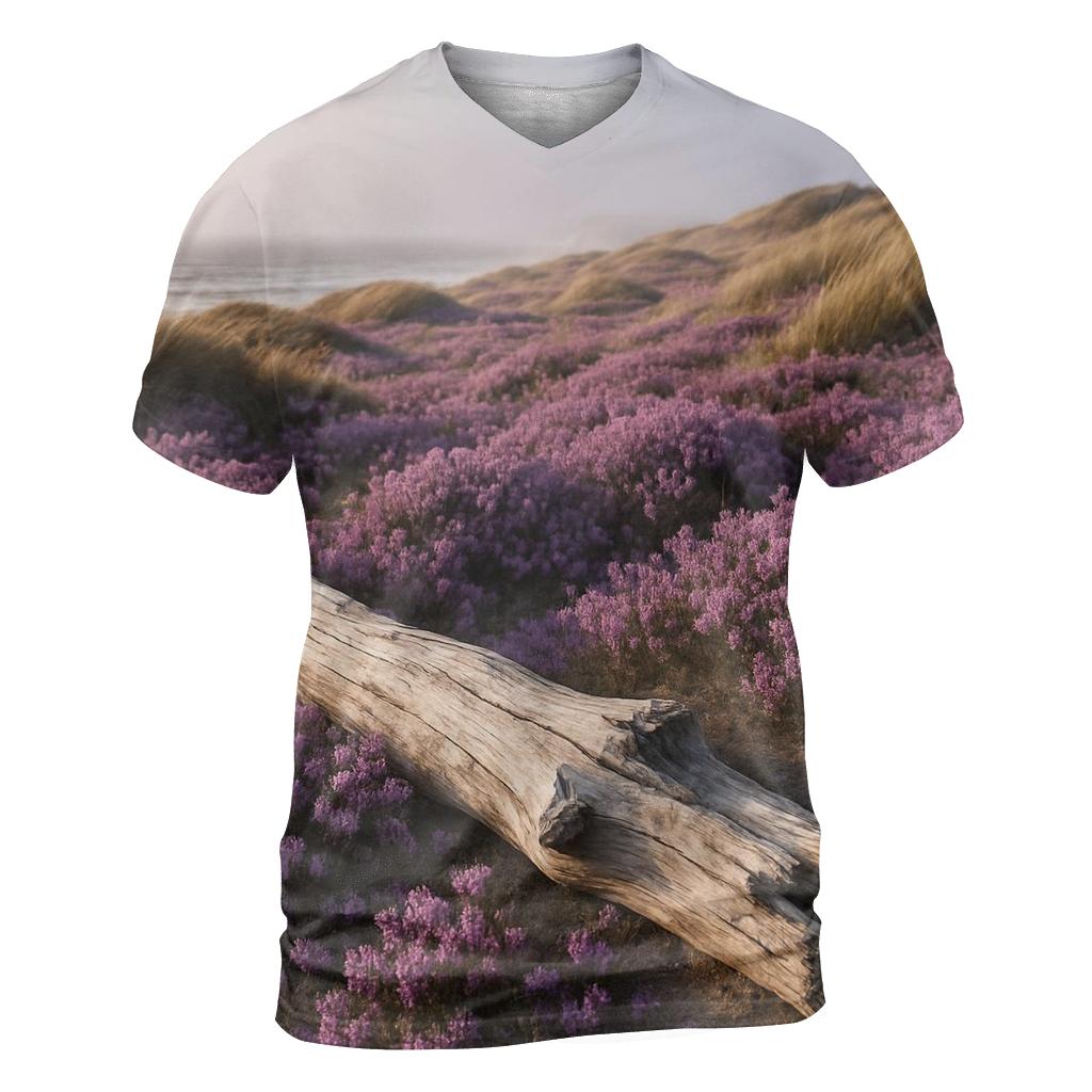 Coastal Heather And Driftwood creative print fashion shirts