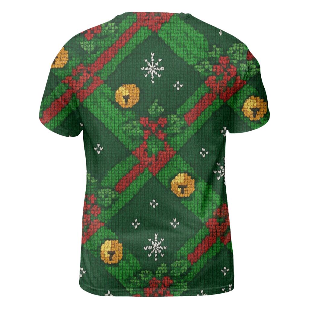 Sleigh Bell Crisscross Design artistic all-over print tops