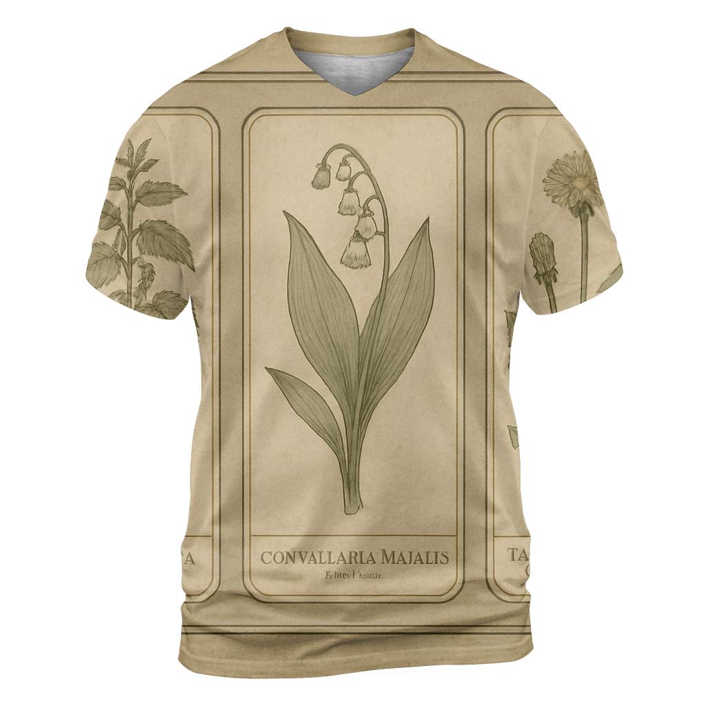 Sepia Botanical Plate Set custom all-over print shirts