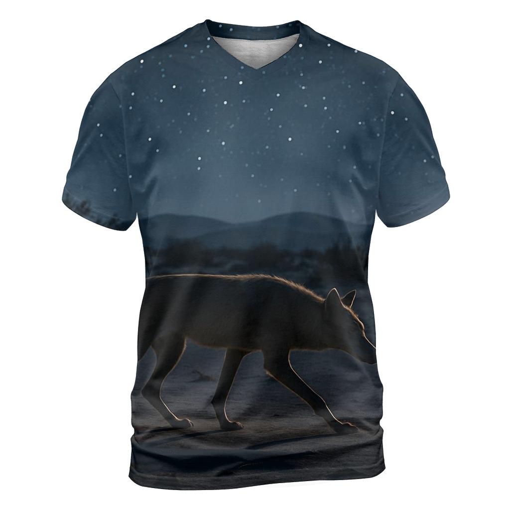 Desert Night Stalking vibrant all-over design tees