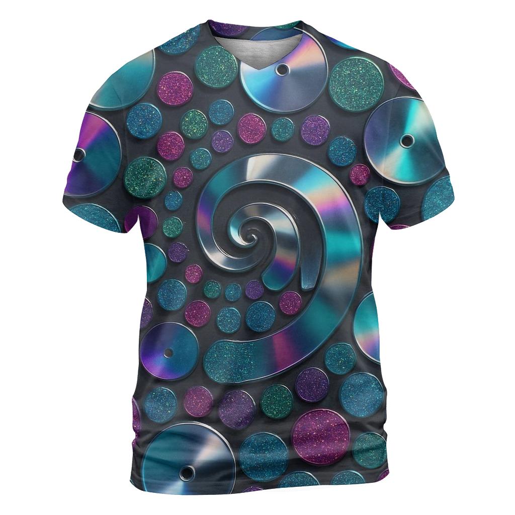 Sequin Storm Play artistic all-over print tops