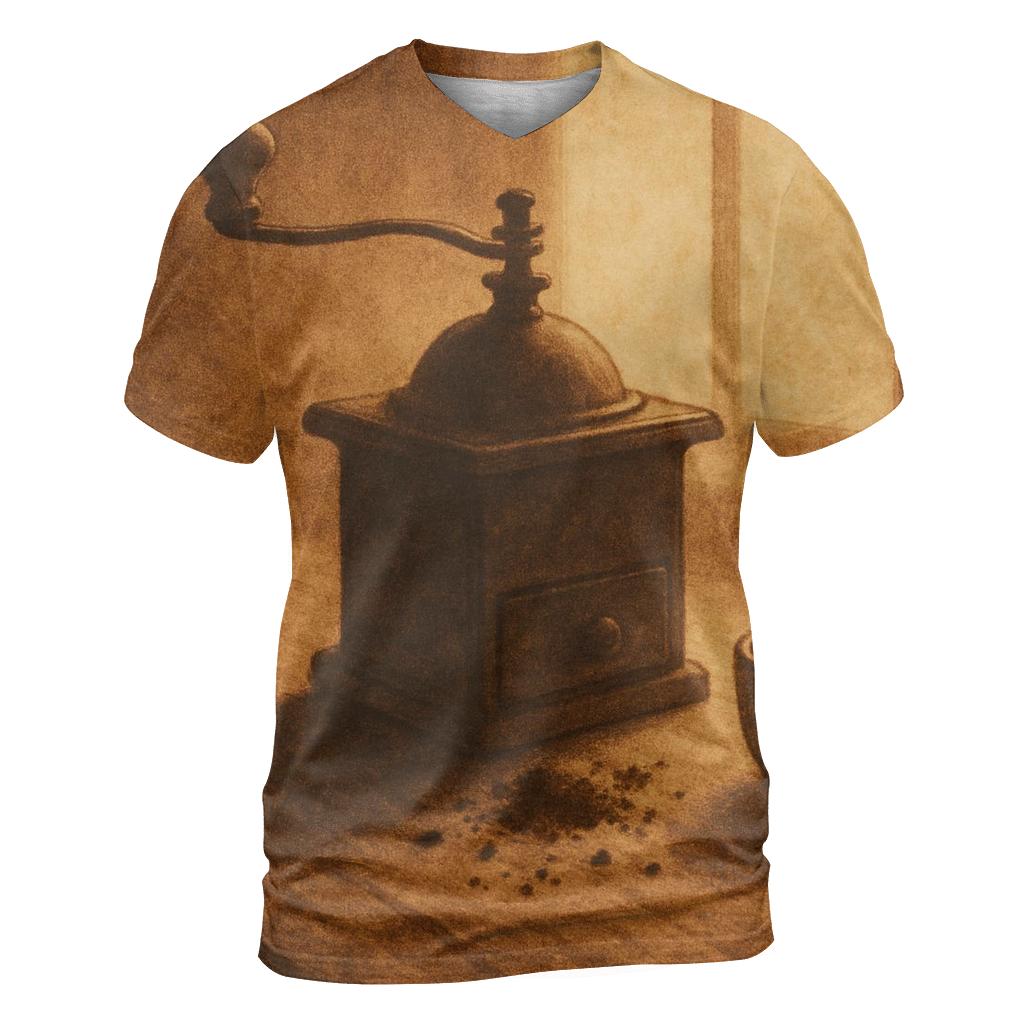 Vintage Mill Silhouette artistic all-over print tops