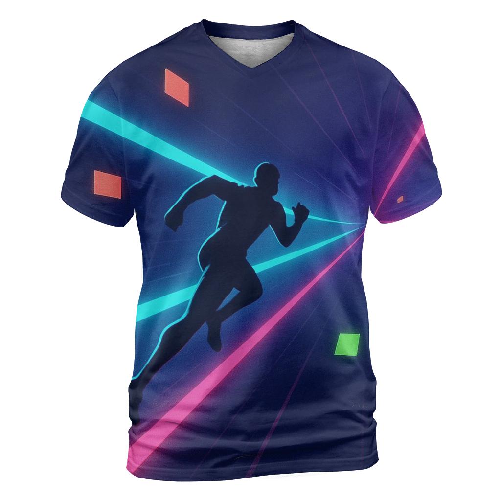 Laser Arcade Run vibrant all-over design tees