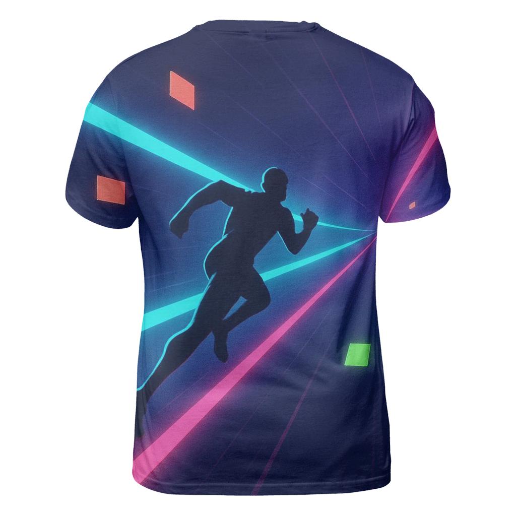 Laser Arcade Run vibrant all-over design tees