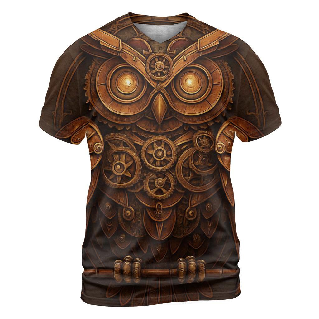 Steampunk Mechanical Owl creative print fashion shirts