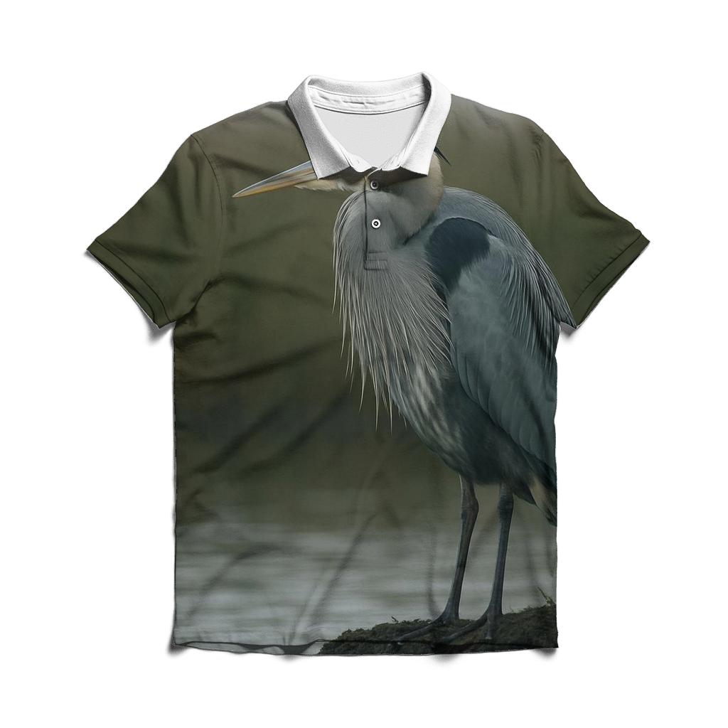 Marshland Heron Vigil personalized polo shirts