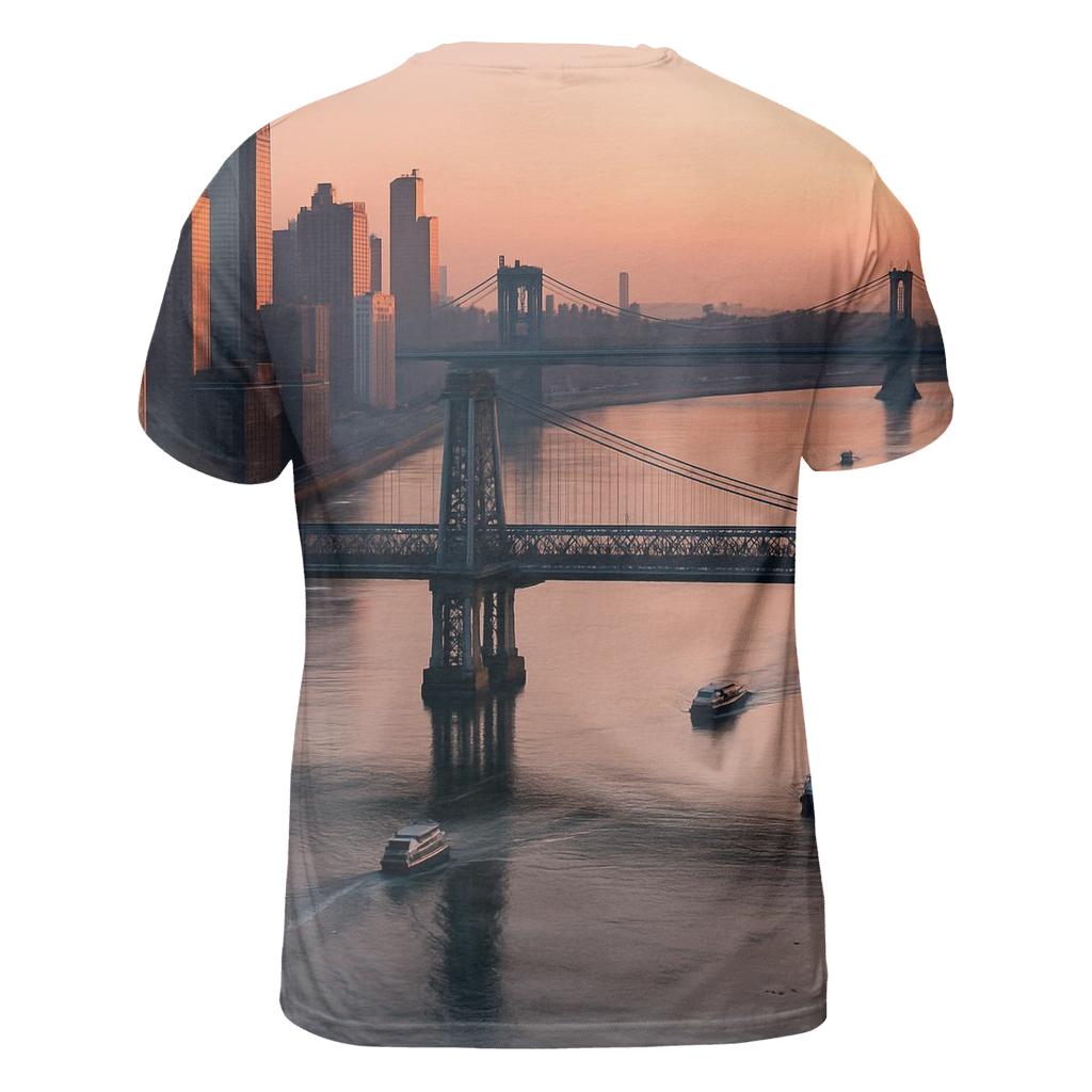 Sunrise Aerial Over East River creative print fashion shirts