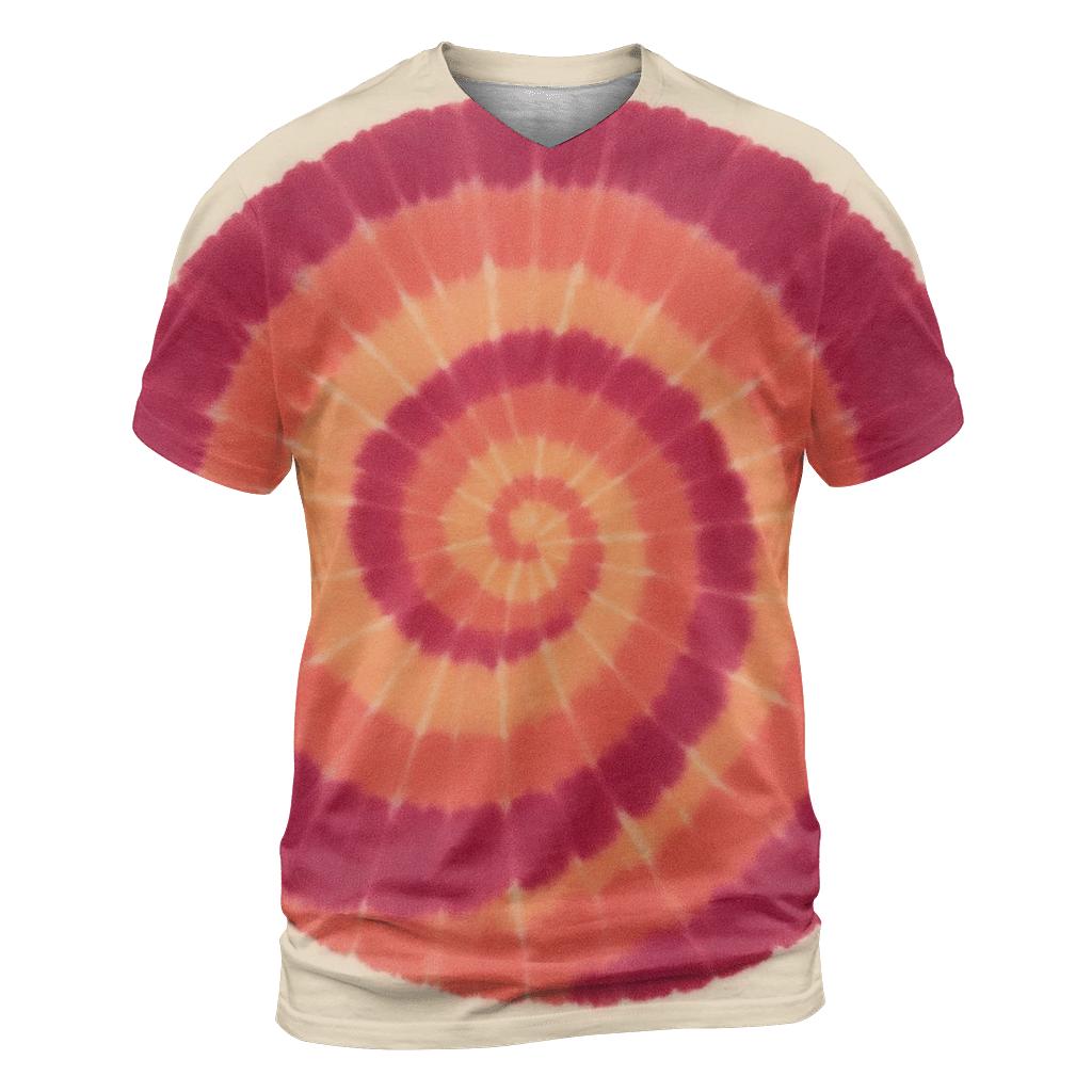 Sunset Spiral Overdye statement graphic shirts