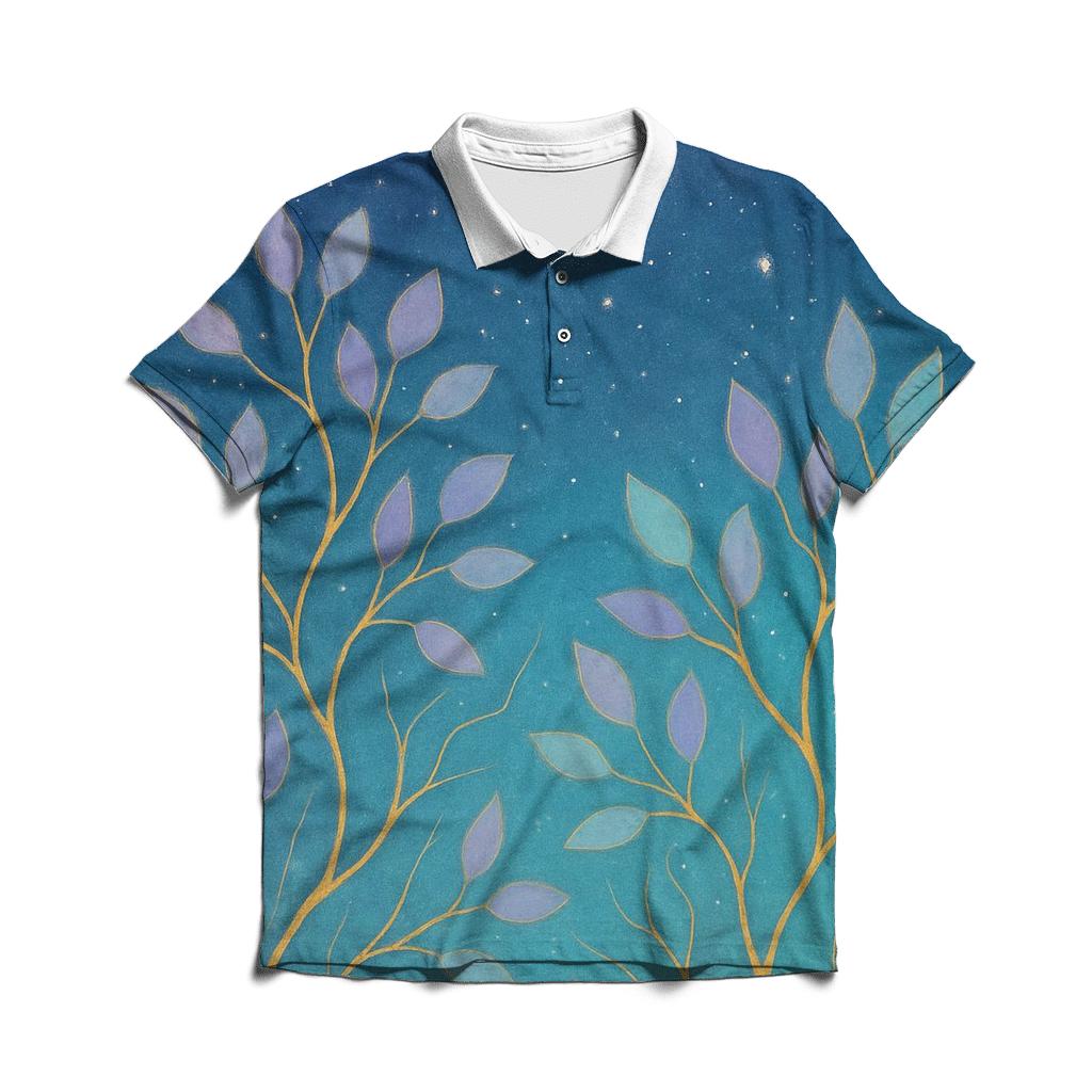 Celestial Garden embroidered polo tops