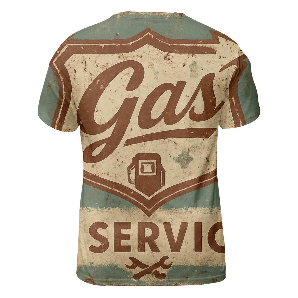 Old Gas Station Emblem creative print fashion shirts