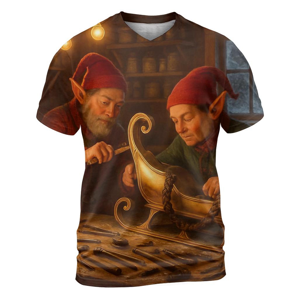 Santa Sleigh Repair Workshop statement graphic shirts