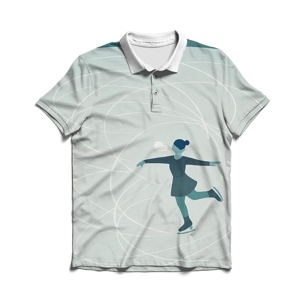 Ice Rink Minimalism embroidered polo tops
