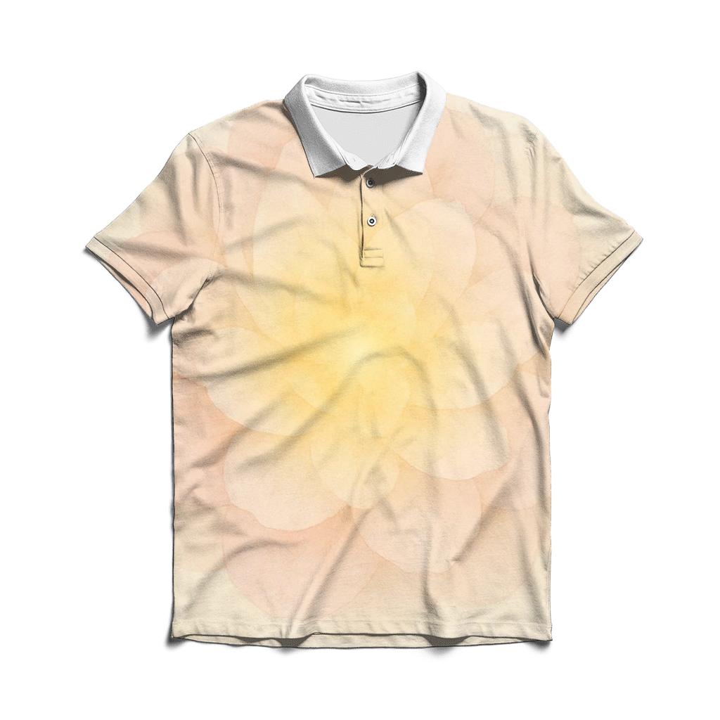 Radiant Halo Bloom embroidered polo tops