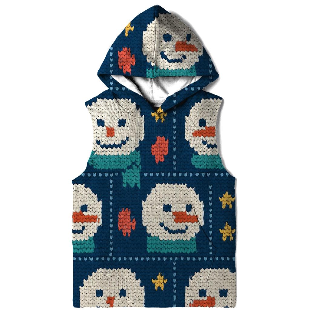 Snowman Scarf Grid Design embroidered hoodies