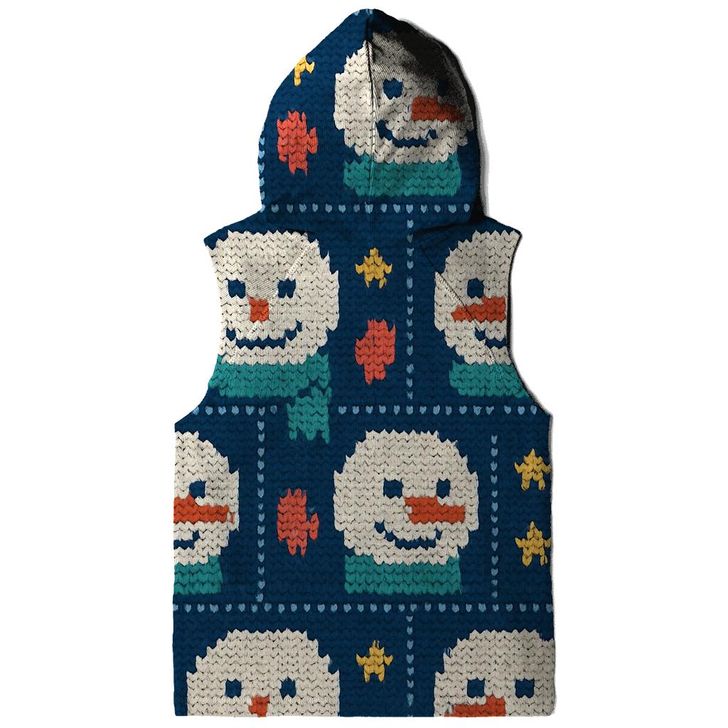 Snowman Scarf Grid Design embroidered hoodies