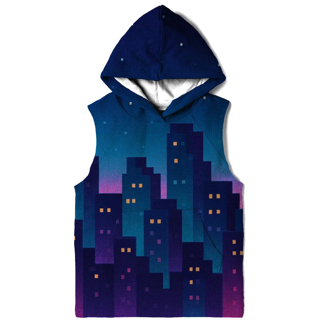 Pixel Skyline Glow hoodies fashion