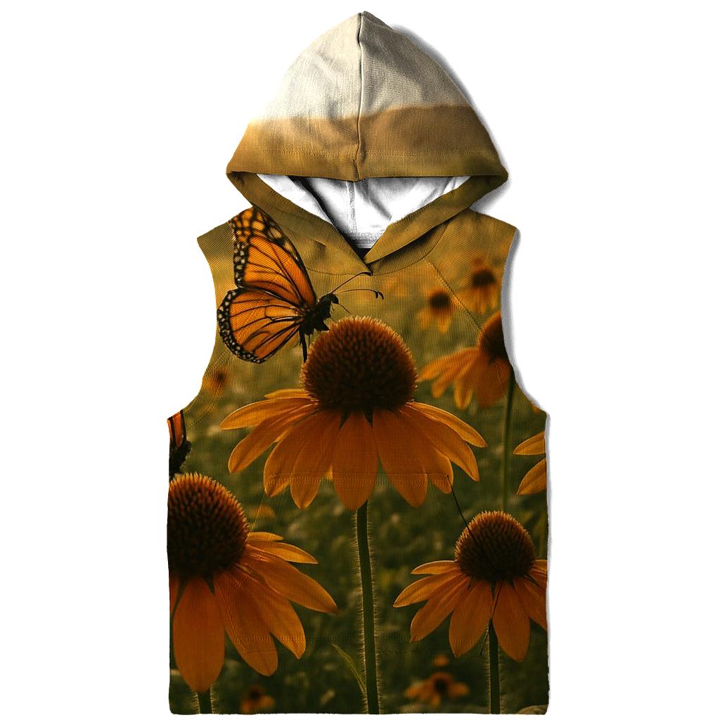 Prairie Coneflower And Monarch Migration heavyweight hoodies