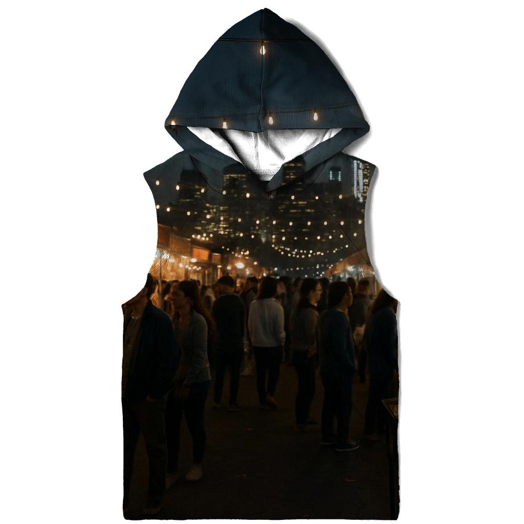 Queens Night Market Panorama lightweight hoodies