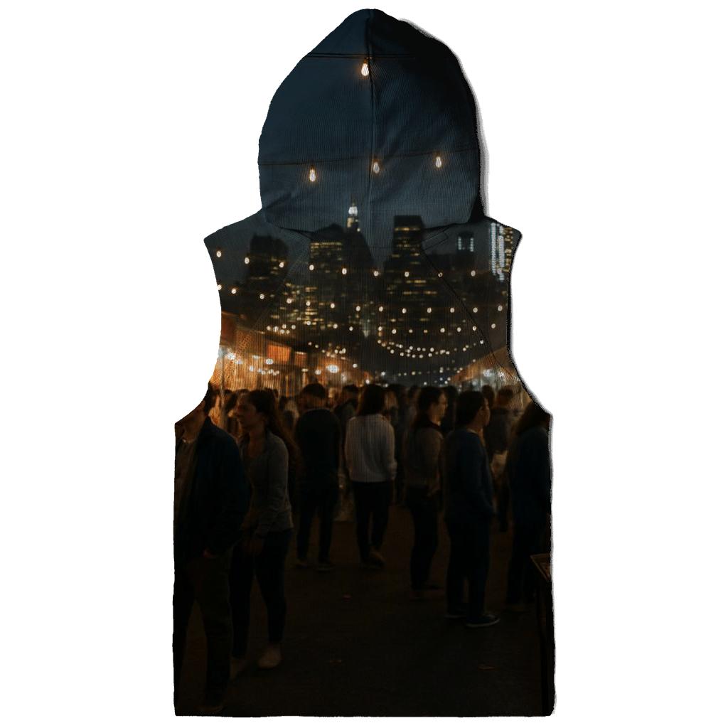 Queens Night Market Panorama lightweight hoodies