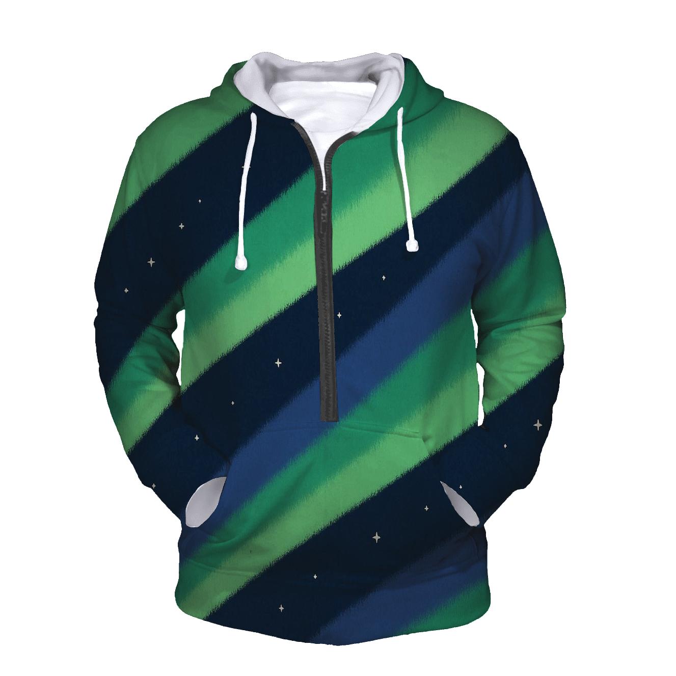 Aurora Curtain Drift embroidered hoodies
