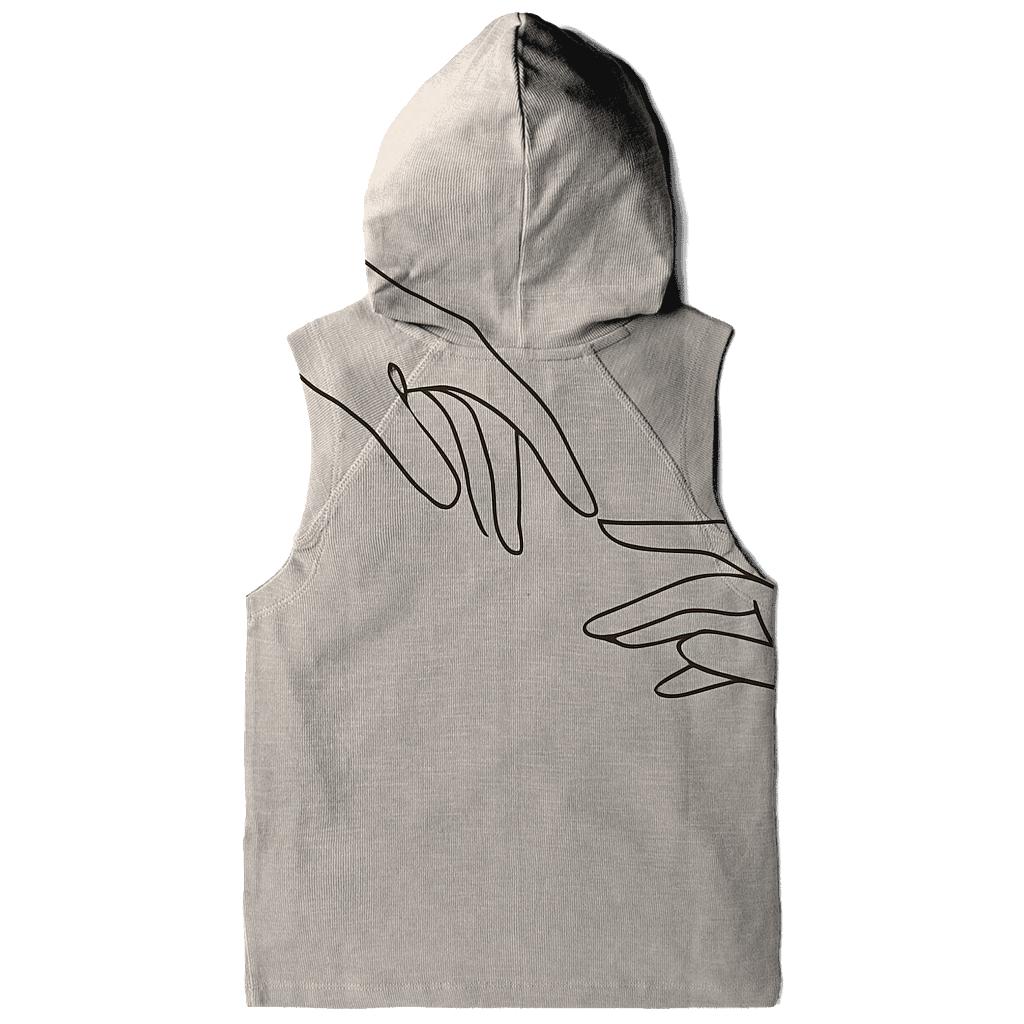 Minimalist Line Art Hands embroidered hoodies