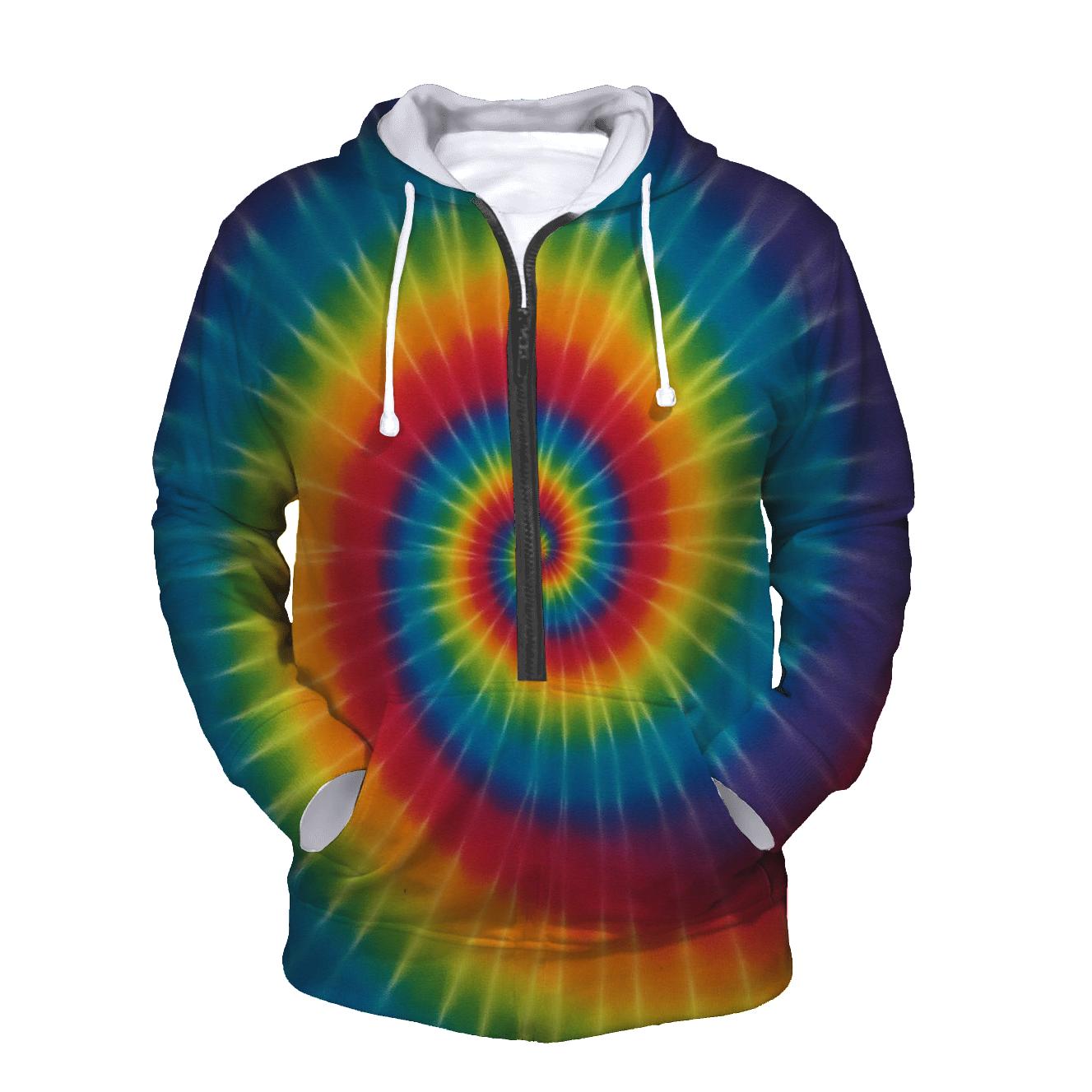 Solar Spiral Rainbow lightweight hoodies