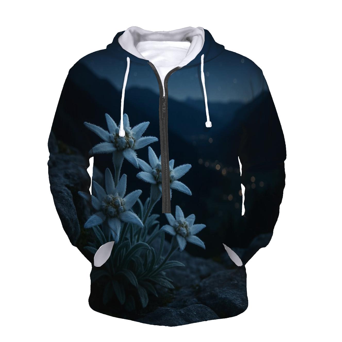Moonlit Alpine Edelweiss premium hoodies
