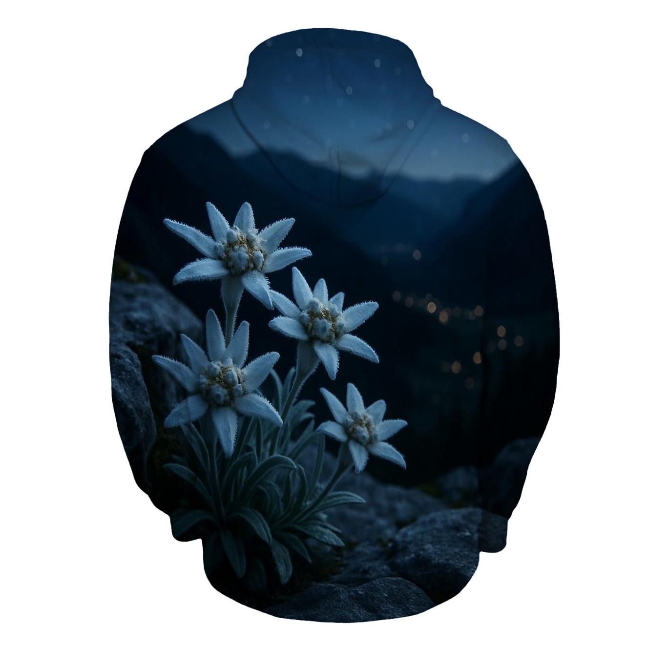 Moonlit Alpine Edelweiss premium hoodies